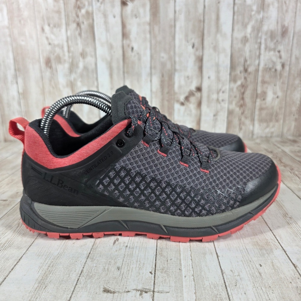 LL Bean Ventilated 2.0 Women's Trail Running Shoes‎ Gray Pink Size 8.5 Medium